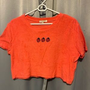 Cute strawberry red crop top